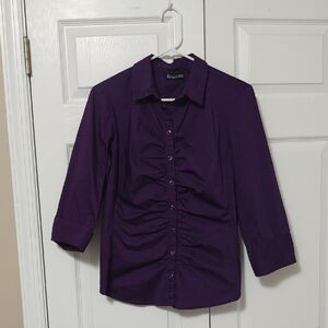 New York & Company Purple Button Down Shirt